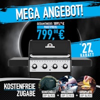 Broil King Gasgrill CROWN 420 inkl. Schutzhülle, Gussplatte und Grillzange