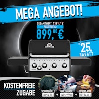 Broil King Gasgrill CROWN 440 inkl. Schutzhülle, Gussplatte und Grillzange