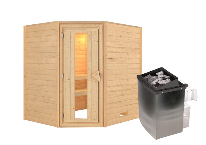 Karibu Woodfeeling Sauna Mia - 38 mm Massivholz Aktionssauna