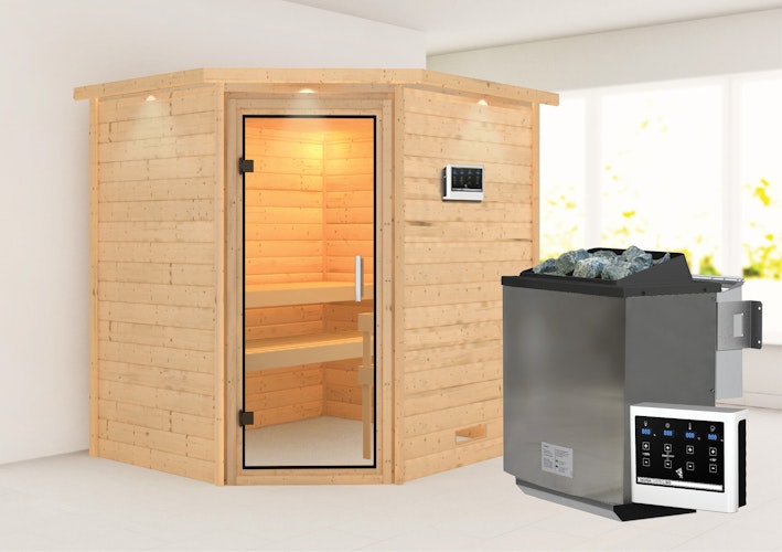 Karibu Woodfeeling Sauna Mia - 38 mm Massivholz Aktionssauna