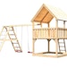 Akubi Kinderspielturm Luis mit Doppelschaukelanbau und Klettergerüst inkl. gratis Akubi Farbsystem & KuscheltierBild