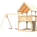 Akubi Kinderspielturm Luis mit Doppelschaukelanbau inkl. Netzrampe inkl. gratis Akubi Farbystem & KuscheltierBild