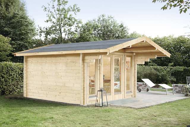 Wolff Finnhaus Gartenhaus Hammerfest 70-F isolierverglast XL inkl. gratis Fundamentanker/Pads Vorschaubild Galerie