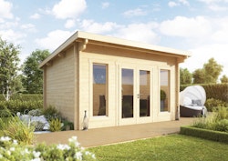 Wolff Finnhaus Gartenhaus Trondheim 70-F isolierverglast XL inkl. gratis Fundamentanker/Pads