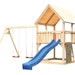 Akubi Kinderspielturm Luis mit Doppelschaukel, Kletterwand und Wellenrutsche inkl. gratis ZubehörsetBild