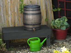 Ubbink Regenwassertank, Tonne rund (Modell Whiskey) incl. Hahn - PE, 120 l, braun - H74 x Ø55 cm