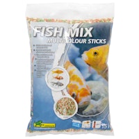 Ubbink Fish Mix - Multicolor Sticks - mehrfarbiges Alleinfutter in 4 mm Sticks, alle Fische mit einer Größe von 10 bis 35 cm, Zusammensetzung: Proteine 18 %, Lipide 3 % - 15 l