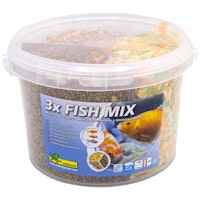 Ubbink Packung 3 in 1 - unterteilte Packung mit 3 Futtermitteln à 1 l für Teichfische: Fish Mix - Multicolor Pellets 4mm, Fish Mix - Multicolor Sticks 4mm und Fish Mix - Multicolor Flakes 5-20 mm - 3 l