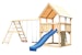 Akubi Kinderspielturm Luis mit Doppelschaukelklettergerüst, Kletterwand und WellenrutscheBild