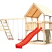 Akubi Kinderspielturm Luis mit Doppelschaukelklettergerüst, Kletterwand und Wellenrutsche inkl. gratis Akubi Farbsystem & KuscheltierBild