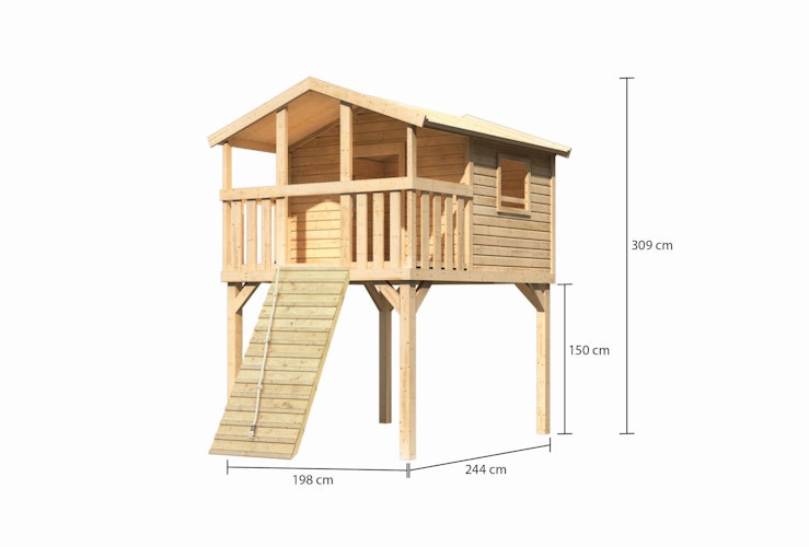 Akubi Stelzenhaus Benjamin mit Holzrampe Bild