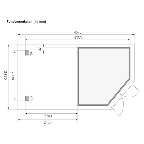 Karibu Gartenhaus Goldendorf 3/5 mit 240 cm Schleppdach + Rückwand - 19 mm inkl. gratis Innenraum-Pflegebox im Wert von 99€