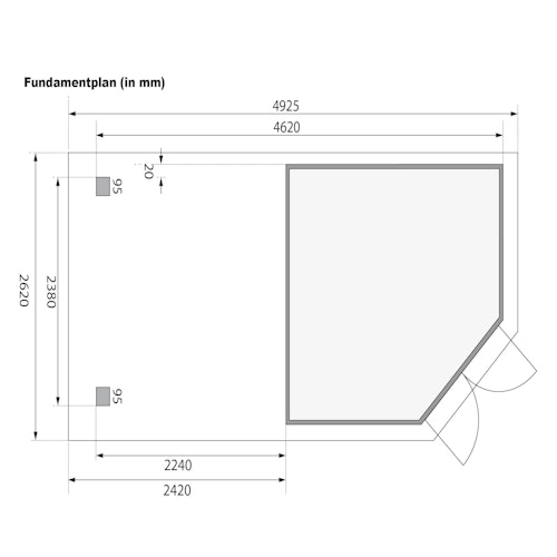 Karibu Gartenhaus Goldendorf 3/5 mit 240 cm Schleppdach + Rückwand - 19 mm inkl. gratis Innenraum-Pflegebox im Wert von 99€