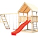 Akubi Kinderspielturm Luis inkl. Wellenrutsche und Doppelschaukelanbau mit Klettergerüst (Set C) inkl. gratis Akubi Farbsystem & KuscheltierBild