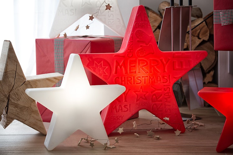 8 seasons design LED-Dekoleuchte Shining Star 'Merry Christmas' Ø 60 cm (WW), verschiedene Farben
