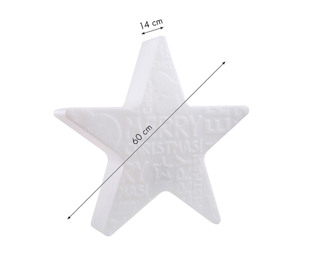 8 seasons design LED-Dekoleuchte Shining Star 'Merry Christmas' Ø 60 cm (WW), verschiedene Farben
