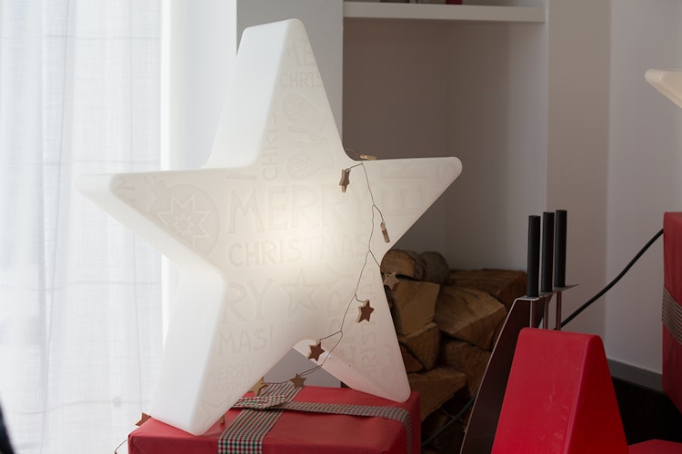 8 seasons design LED-Dekoleuchte Shining Star 'Merry Christmas' Ø 60 cm (WW), verschiedene Farben