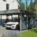 Carports in Metall/Holz Hybridbauweise Carports in Metall/Holz Hybridbauweise