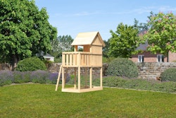 Akubi Kinderspielturm Frieda mit Anbau inkl. gratis Akubi Farbystem & Kuscheltier