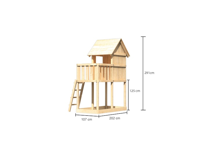 Akubi Kinderspielturm Frieda mit Anbau Bild