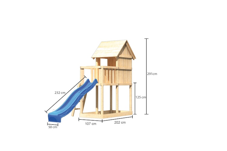 Akubi Kinderspielturm Frieda mit Rutsche (Set A)