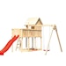 Akubi Kinderspielturm Frieda mit Rutsche und Doppelschaukelanbau (Set B) inkl. gratis Akubi Farbystem & KuscheltierBild