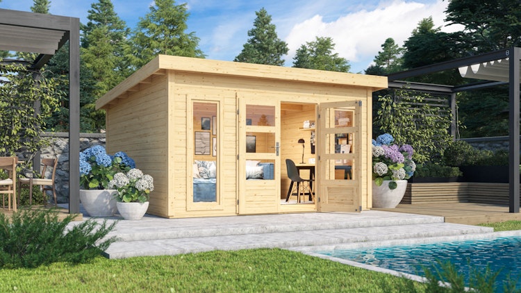 Karibu Woodfeeling Gartenhaus Northeim 5 - 38 mm inkl. gratis Innenraum-Pflegebox im Wert von 99€