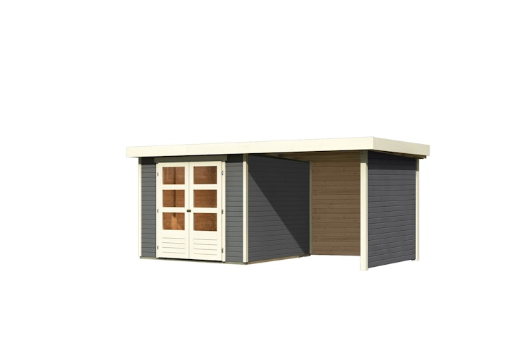 Karibu Woodfeeling Gartenhaus Askola 2/3/3,5/4/5 m. 240 cm Schleppdach/Seiten- und Rückwand