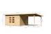 Karibu Woodfeeling Gartenhaus Northeim 5 inkl. 300 cm Schleppdach und Rückwand inkl. gratis Innenraum-Pflegebox im Wert von 99€Bild