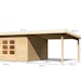 Karibu Woodfeeling Gartenhaus Northeim 5 inkl. 300 cm Schleppdach und Rückwand inkl. gratis Innenraum-Pflegebox im Wert von 99€Bild