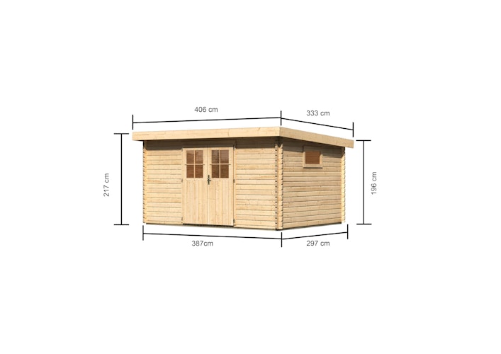 Karibu Woodfeeling Gartenhaus Trittau 3/5/6 - 38 mm inkl. gratis Innenraum-Pflegebox im Wert von 99€ Bild