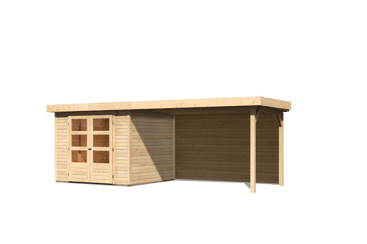 Karibu Woodfeeling Gartenhaus Askola 2/3/3,5/4/5 mit 280 cm Schleppdach + Rückwand