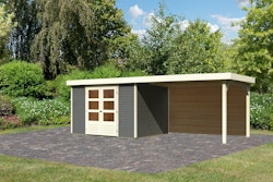 Karibu Woodfeeling Gartenhaus Askola 2/3/3,5/4/5 mit 280 cm Schleppdach + Rückwand