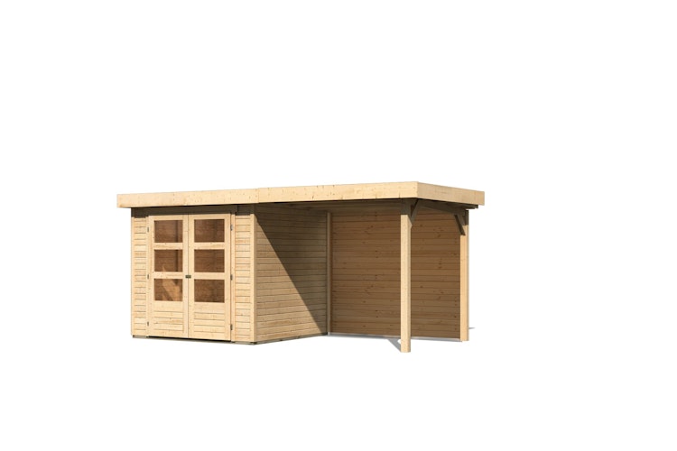 Karibu Woodfeeling Gartenhaus Askola 2/3/3,5/4/5/6 mit 240 cm Schleppdach + Rückwand inkl. gratis Innenraum-Pflegebox im Wert von 99€ Bild