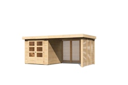 Karibu Woodfeeling Gartenhaus Askola 2/3/3,5/4/5 m. 275 cm Schleppdach/Seiten- und Rückwand in Lamellenoptik inkl. gratis Innenraum-Pflegebox im Wert von 99€