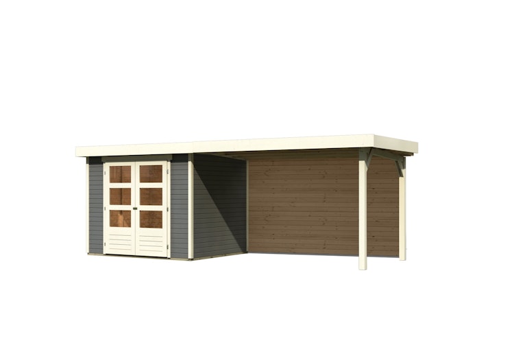 Karibu Woodfeeling Gartenhaus Askola 2/3/3,5/4/5 mit 280 cm Schleppdach + Rückwand