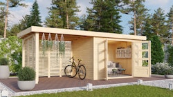 Karibu Woodfeeling Gartenhaus Askola 2/3/3,5/4/5 m. 275 cm Schleppdach/Seiten- und Rückwand in Lamellenoptik