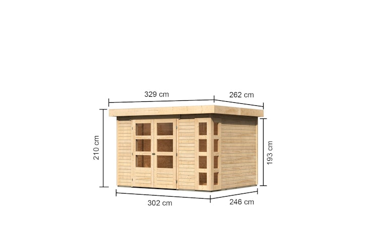 Karibu Woodfeeling Gartenhaus Kerko 3/4/5/6 - 19 mm inkl. gratis Innenraum-Pflegebox im Wert von 99€ Bild