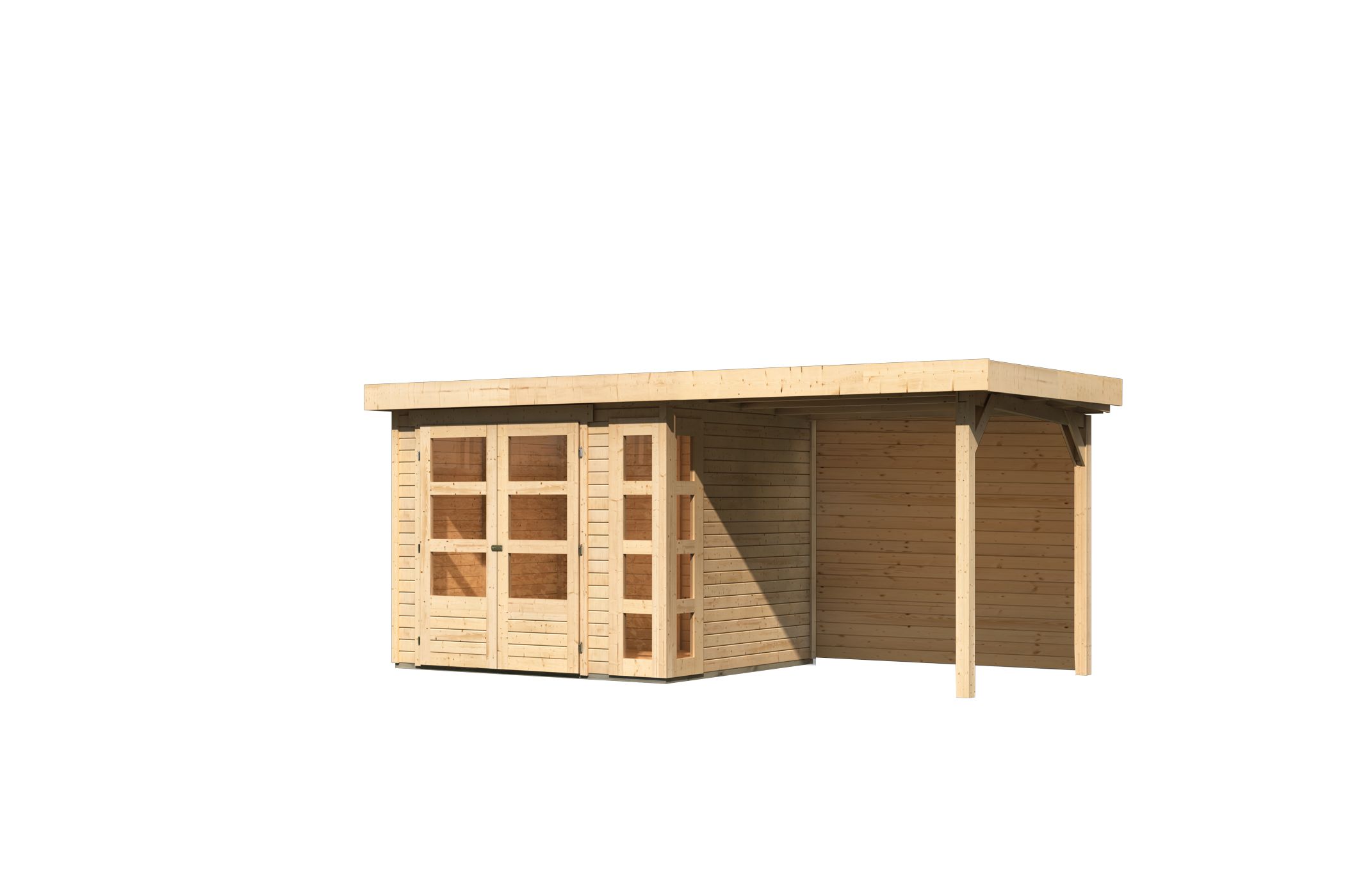 Vorschaubild Galerie Karibu Woodfeeling Gartenhaus Kerko 3/4/5/6 mit 240 cm Schleppdach inkl. Rückwand - 19 mm