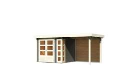 Karibu Woodfeeling Gartenhaus Kerko 3/4/5/6 mit 240 cm Schleppdach inkl. Rückwand - 19 mm inkl. gratis Innenraum-Pflegebox im Wert von 99€