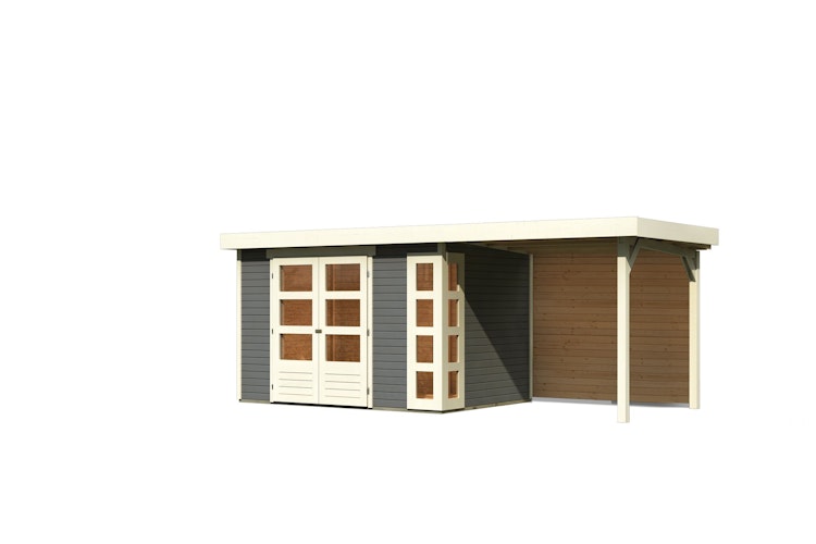 Karibu Woodfeeling Gartenhaus Kerko 3/4/5/6 mit 240 cm Schleppdach inkl. Rückwand - 19 mm