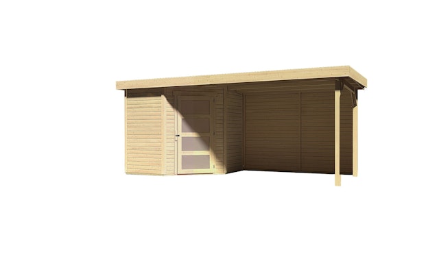 Karibu Woodfeeling Gartenhaus Schwandorf 3/5 inkl. 275 cm Schleppdach mit Rückwand - 19 mm Vorschaubild Galerie