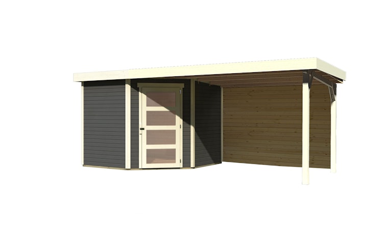 Karibu Woodfeeling Gartenhaus Schwandorf 3/5 inkl. 275 cm Schleppdach mit Rückwand - 19 mm