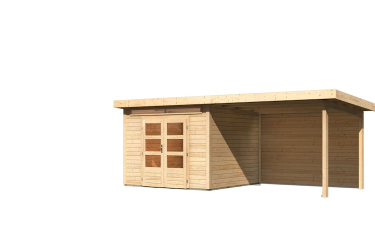 Karibu Woodfeeling Gartenhaus Kandern 6/7 mit 300 cm Schleppdach + Rückwand inkl. gratis Innenraum-Pflegebox im Wert von 99€ Bild