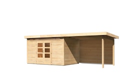 Karibu Woodfeeling Gartenhaus Kandern 6/7 mit 300 cm Schleppdach + Rückwand inkl. gratis Innenraum-Pflegebox im Wert von 99€