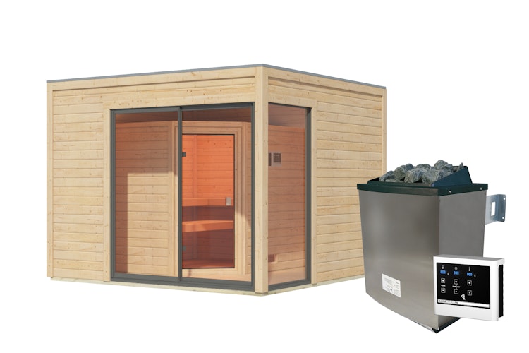 Karibu Design Saunahaus Terning 1 mit Vorraum - 38 mm
