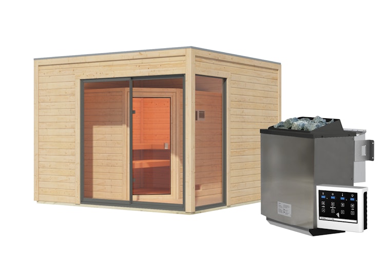 Karibu Design Saunahaus Terning 1 mit Vorraum - 38 mm