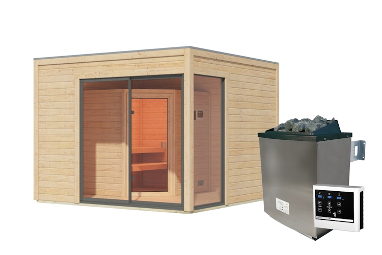Karibu Design Saunahaus Terning 1 mit Vorraum - 38 mm