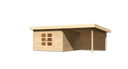 Karibu Woodfeeling Gartenhaus Northeim 5 inkl. 300 cm Schleppdach und Rückwand inkl. gratis Innenraum-Pflegebox im Wert von 99€