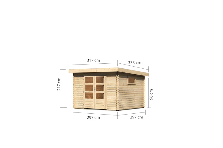 Karibu Woodfeeling Gartenhaus Trittau 3/5/6 - 38 mm inkl. gratis Innenraum-Pflegebox im Wert von 99€ Bild